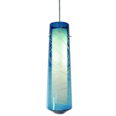 Spun LED Pendant - 3000K - 120V - Satin Nickel - Steel Blue